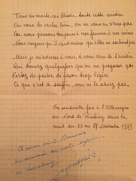 GUERRE 39/45 - LETTRE D'UN SOLDAT SUR LE FRONT — Union Nationale des ...